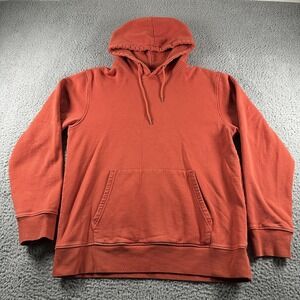 Colorful Standard Hoodie Mens M Orange Pullover Organic Cotton Fleece Sweatshirt
